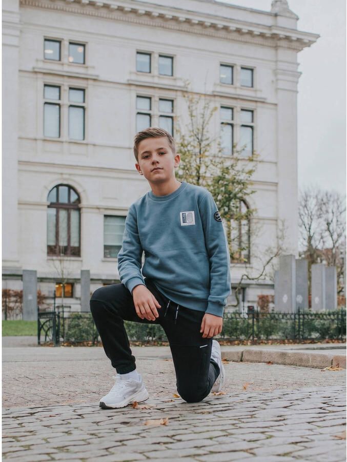 No Way Monday rechtvallende sweater met backprint blauw - Foto 2