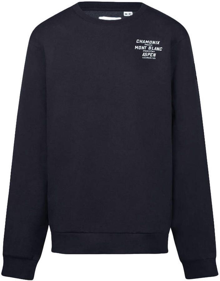 No Way Monday rechtvallende sweater met backprint donkerblauw