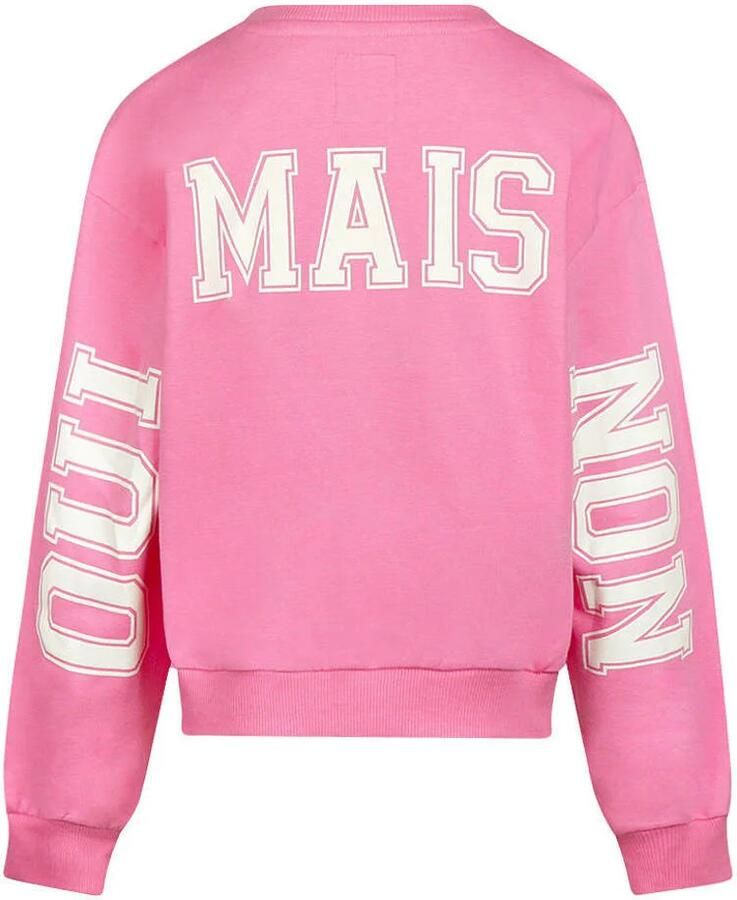 No Way Monday rechtvallende sweater met backprint en tekst roze - Foto 2