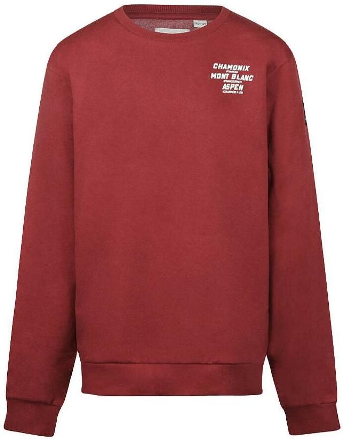 No Way Monday rechtvallende sweater met backprint rood Backprint
