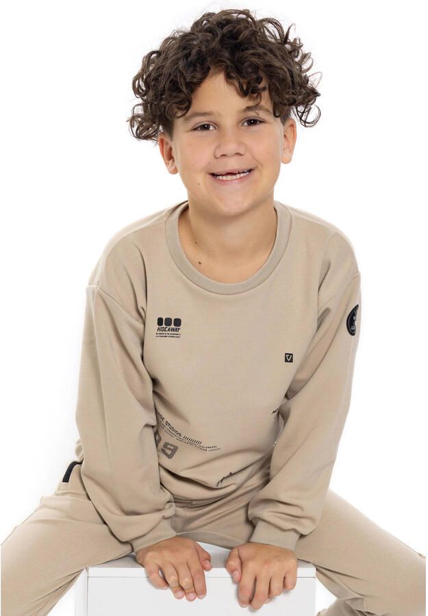 No Way Monday rechtvallende sweater met print beige