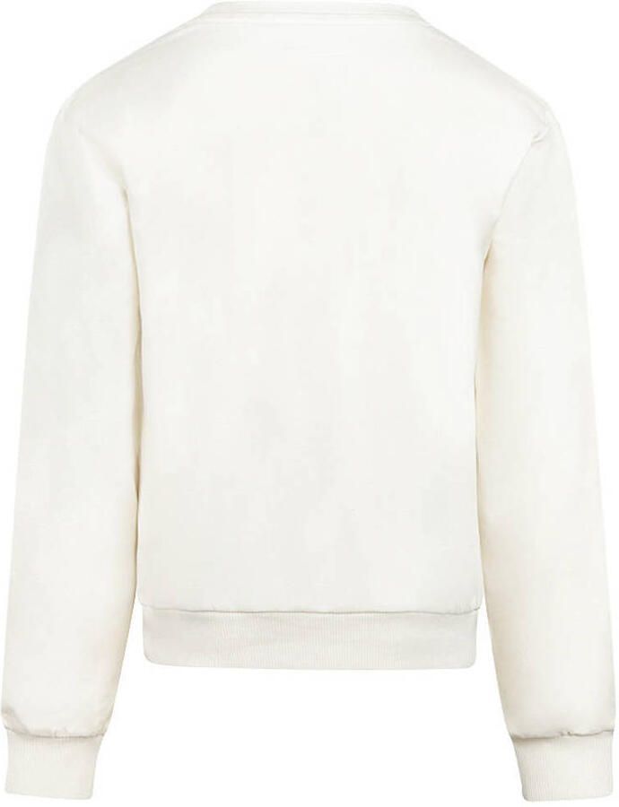 No Way Monday rechtvallende sweater met ruches wit - Foto 2
