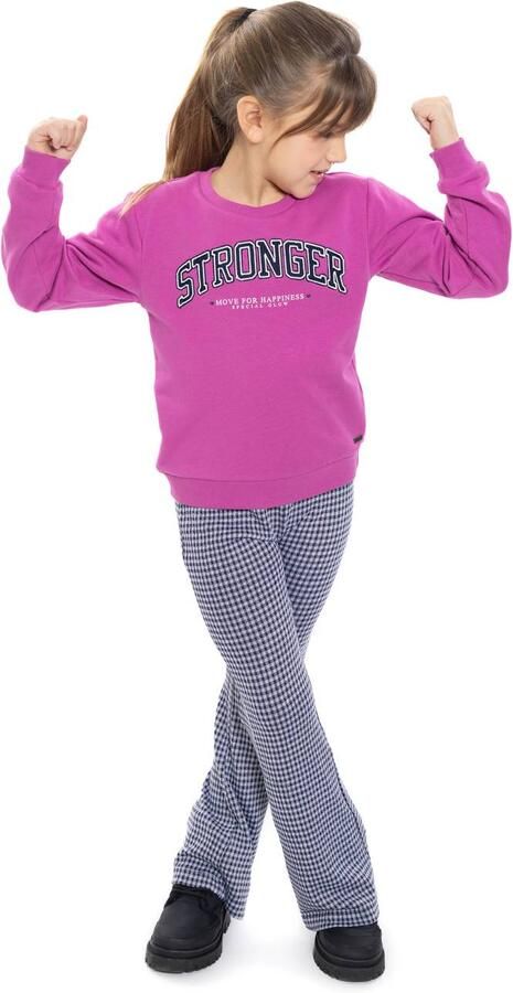 No Way Monday rechtvallende sweater met tekst paars Tekst