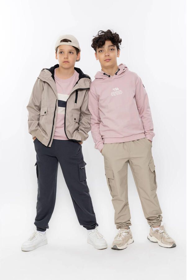 No Way Monday regular waist cargobroek beige - Foto 3
