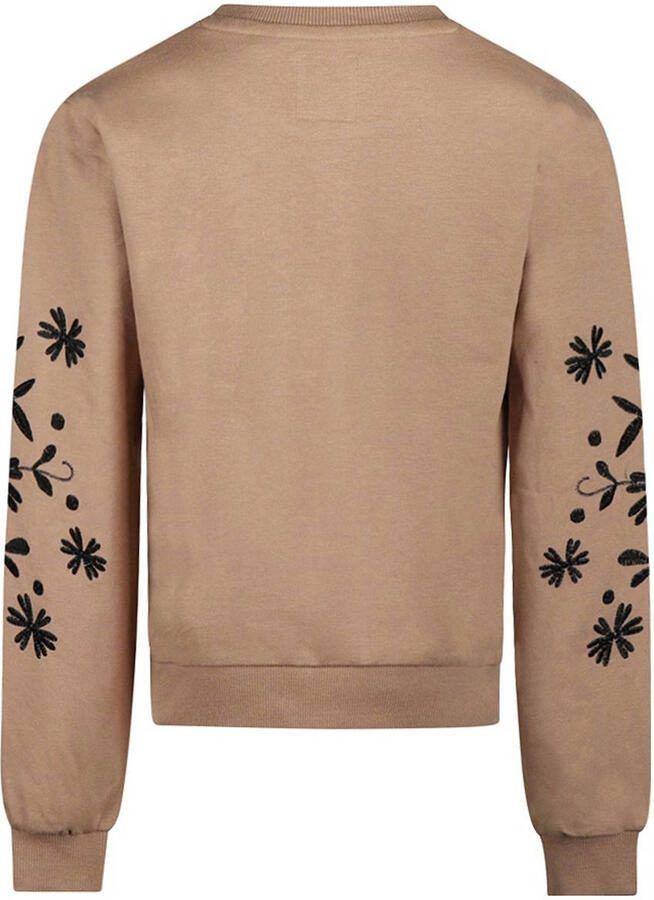 No Way Monday sweater lichtbruin Meisjes Katoen Ronde hals Printopdruk - Foto 2