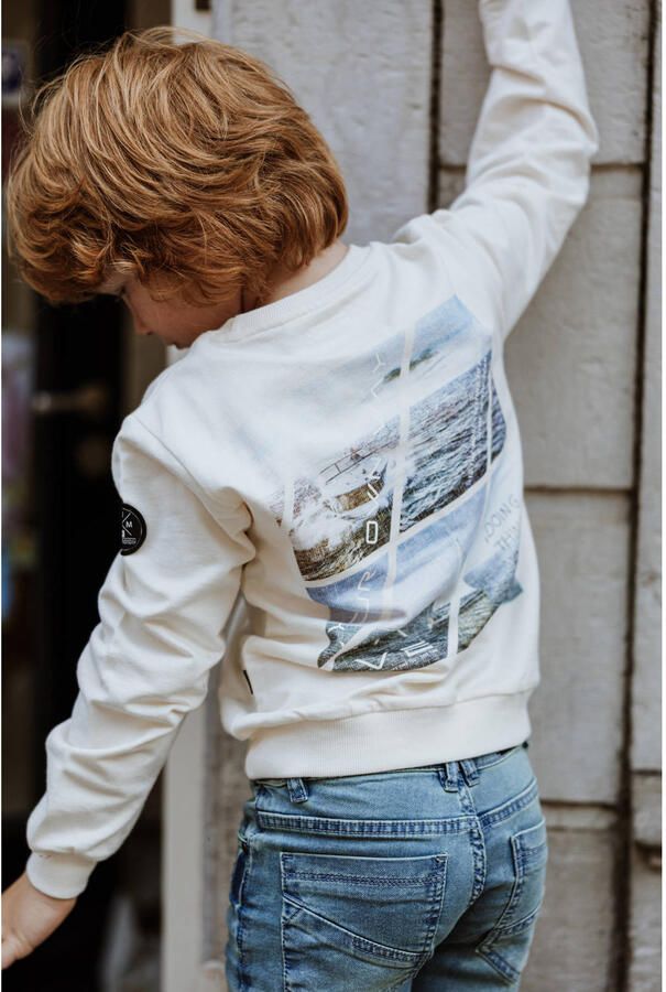 No Way Monday sweater met backprint ecru - Foto 2