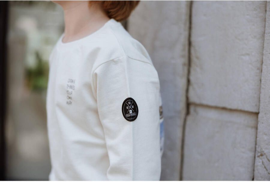 No Way Monday sweater met backprint ecru - Foto 3