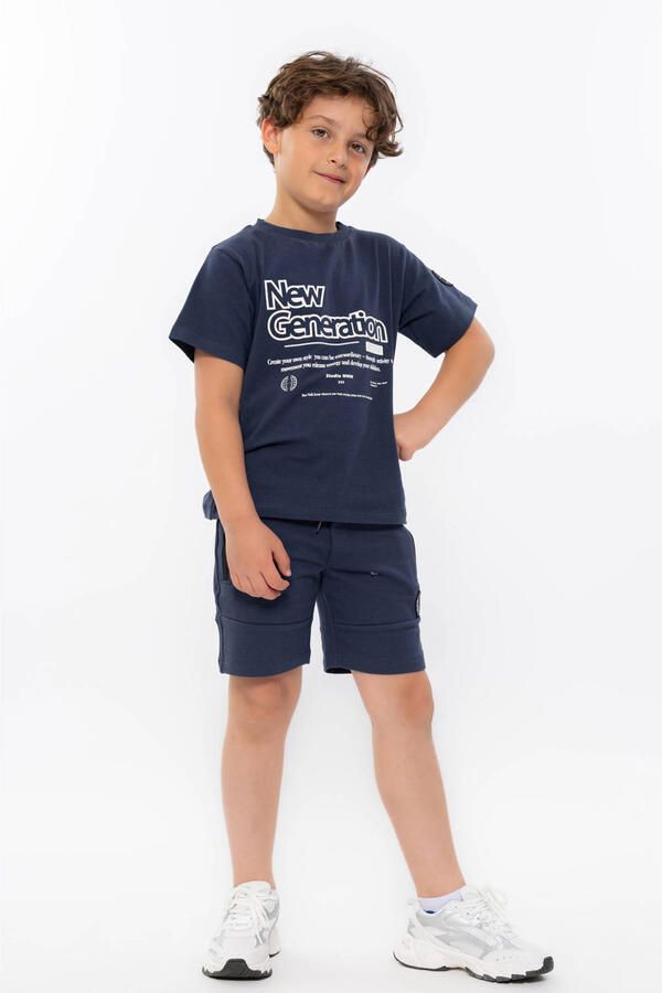 No Way Monday T-shirt met backprint donkerblauw