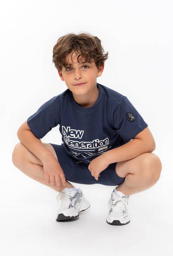No Way Monday T-shirt met backprint donkerblauw - Foto 2