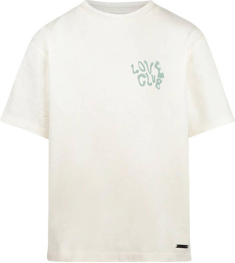 No Way Monday T-shirt met backprint ecru