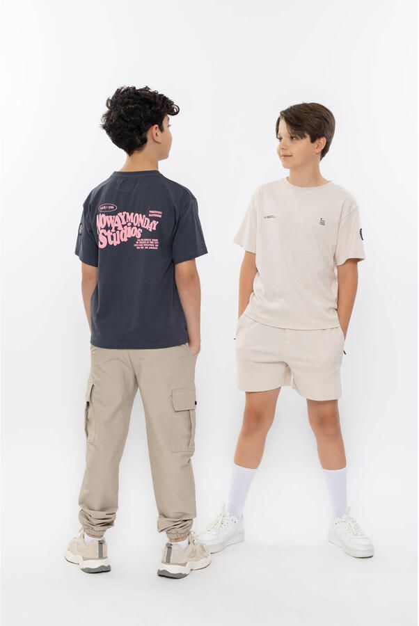 No Way Monday T-shirt + sweatshort beige - Foto 3