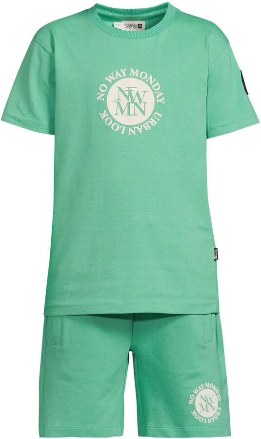 No Way Monday T-shirt + sweatshort groen