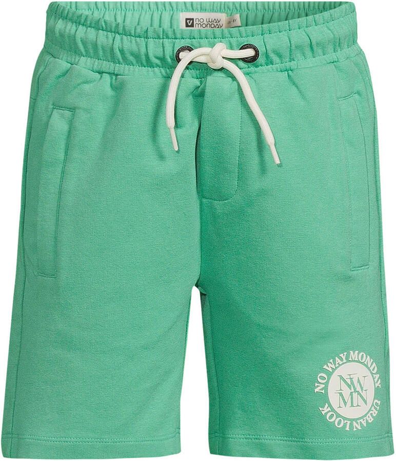 No Way Monday T-shirt + sweatshort groen - Foto 2