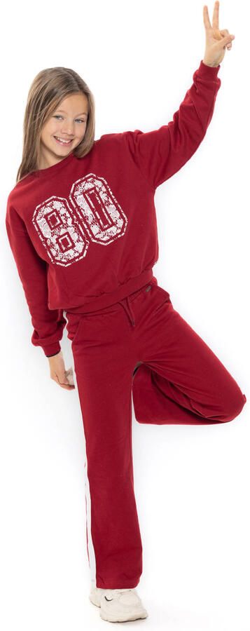 No Way Monday wide leg joggingbroek rood