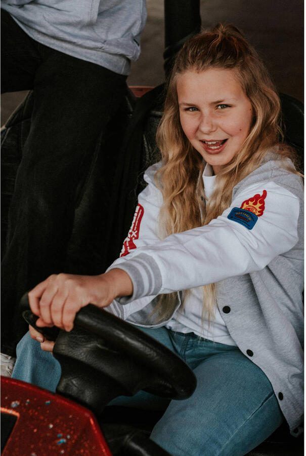 No Way Monday X Job Dutchtuber baseball sweatvest grijs wit - Foto 3