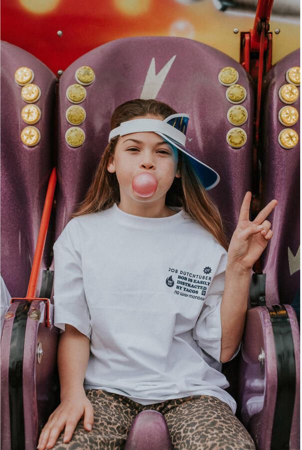 No Way Monday X Job Dutchtuber T-shirt met backprint wit - Foto 2