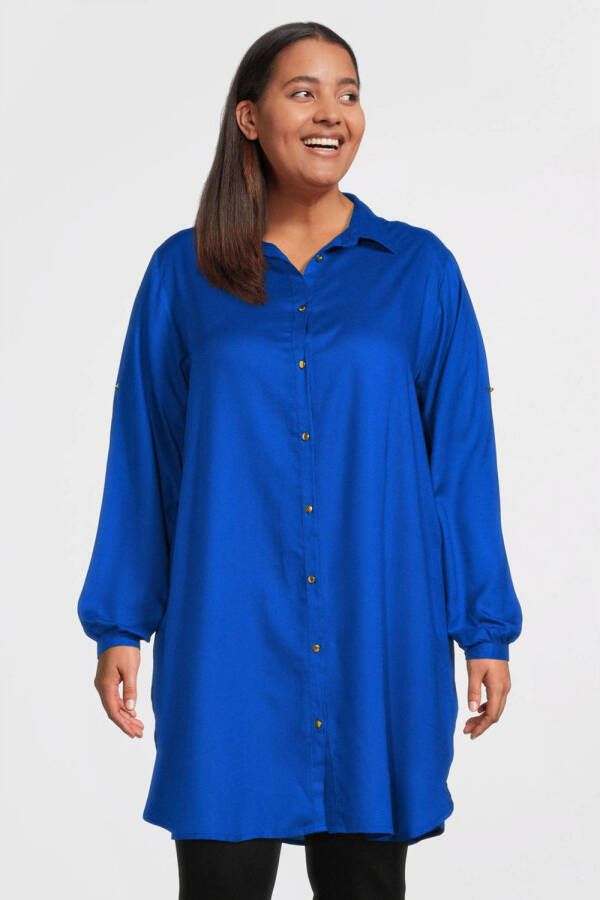 No.1 by OX geweven blousetop blauw