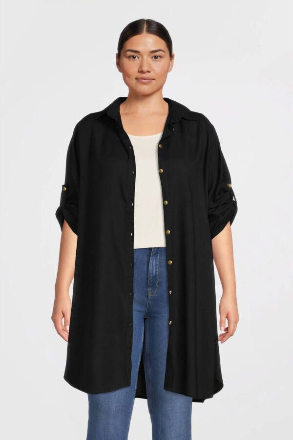 No.1 by OX geweven blousetop zwart