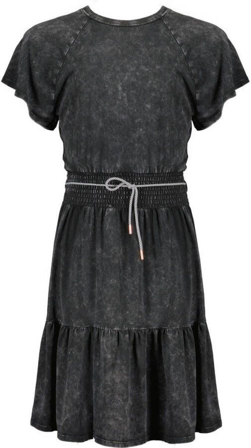 NoBell A-lijn jurk met all over print en volant zwart