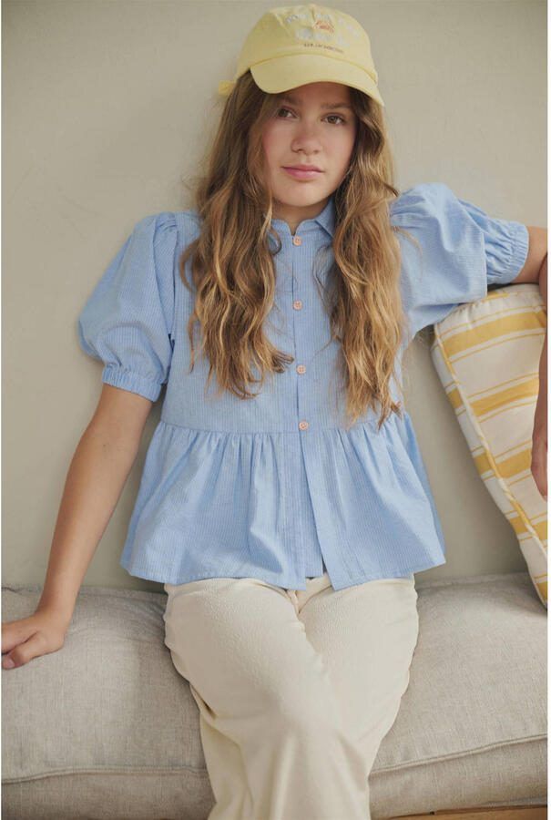 NoBell gestreepte blouse lichtblauw - Foto 2