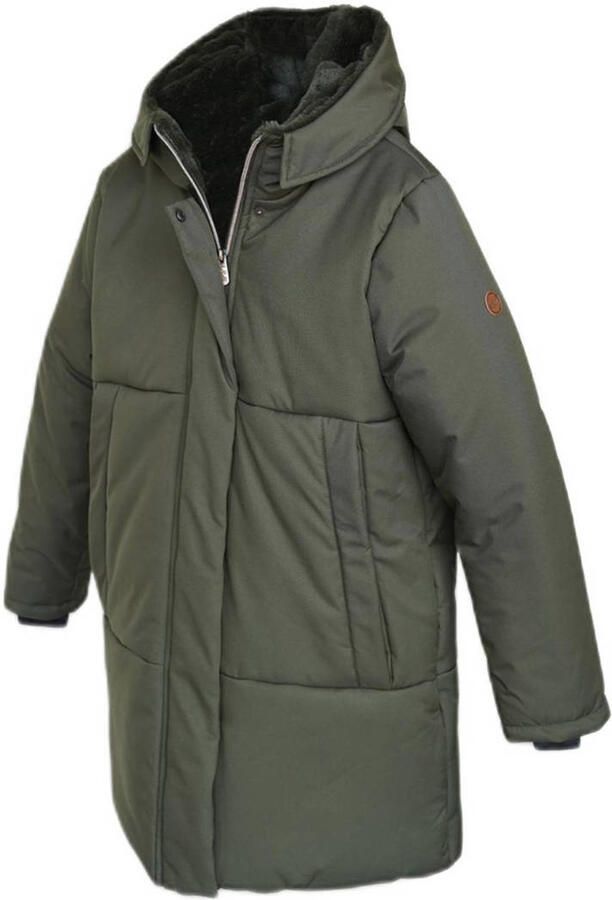 NoBell gewatteerde winterjas Belvina van gerecycled polyester armygroen 158 164 - Foto 3