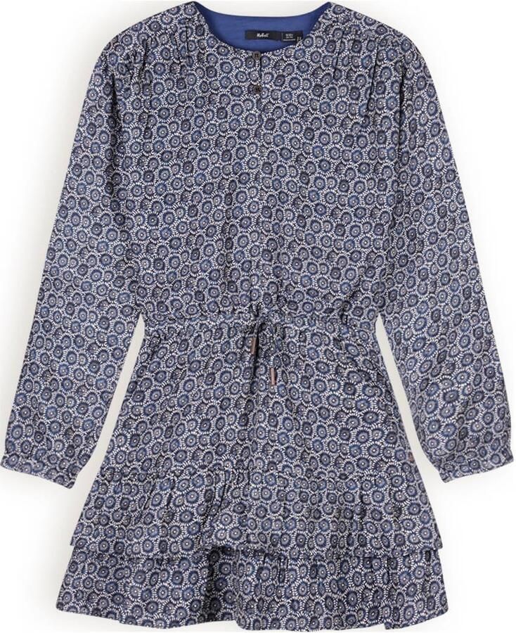 NoBell jurk Mayal met all over print blauw