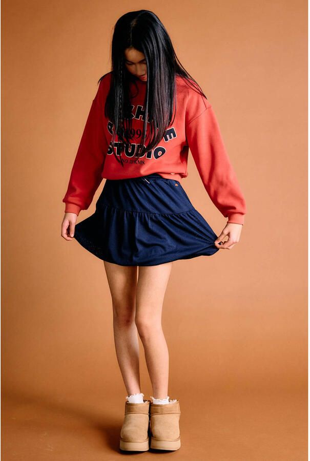 NoBell korte A-lijn rok donkerblauw Meisjes Polyester Effen maat 122-128 - Foto 3