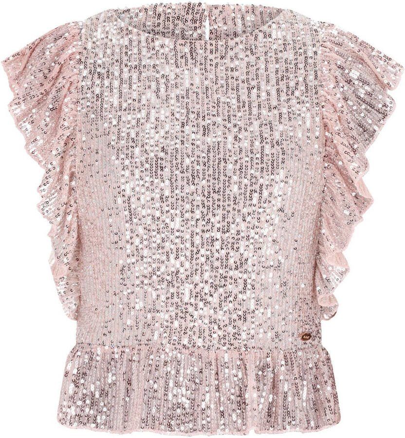 NoBell peplum top roze met pailletten