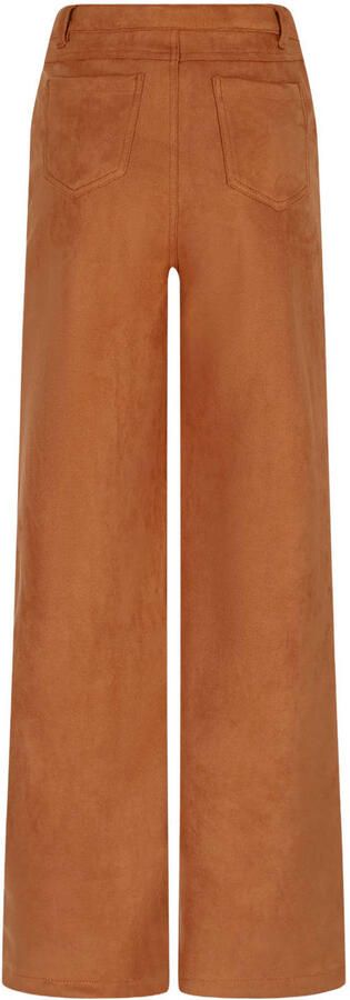 NoBell suèdelook regular fit pantalon bruin - Foto 3