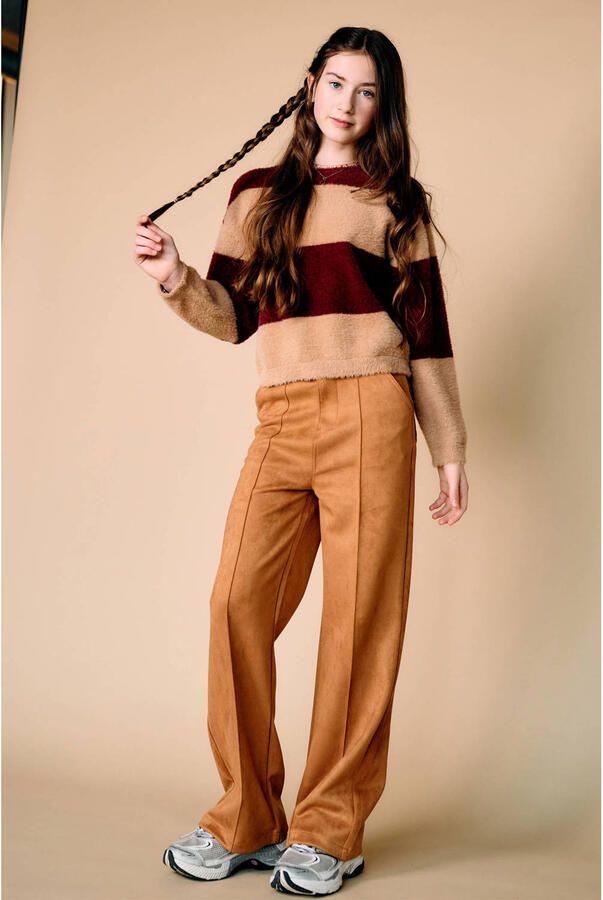 NoBell suèdelook regular fit pantalon bruin - Foto 2
