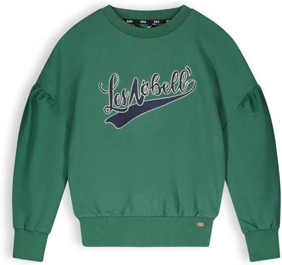 NoBell sweater Kim groen Meisjes Katoen Ronde hals Effen 122 128