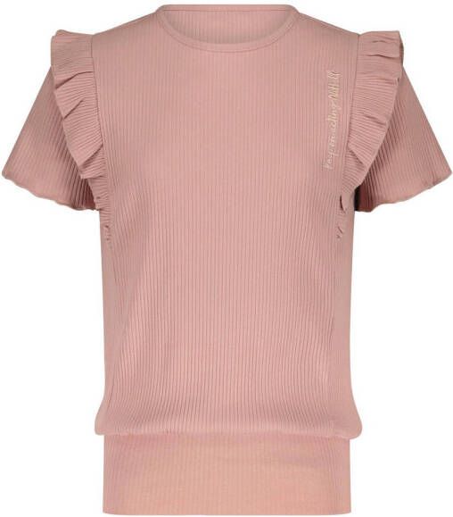 NoBell T-shirt Kex met ruches 257misty rose Roze Meisjes Katoen Ronde hals 158 164