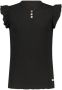 NoBell T-shirt Kiss zwart Meisjes Polyester V-hals Effen 146 152 - Thumbnail 1