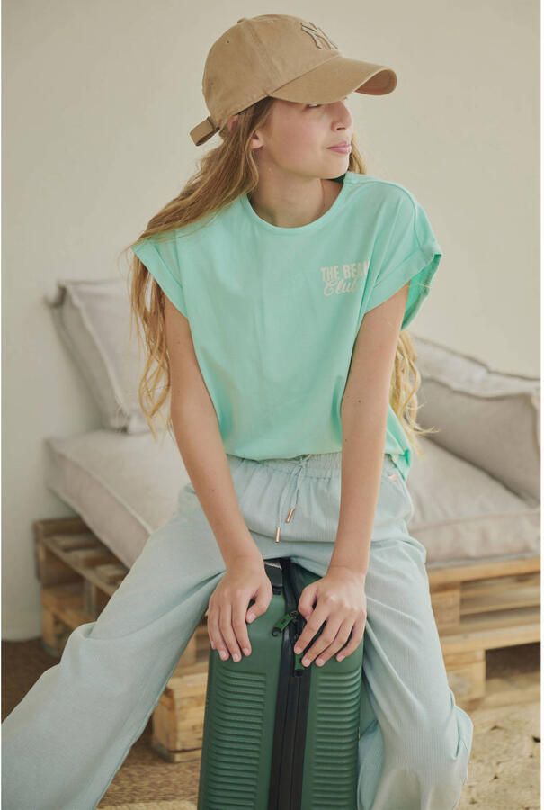 NoBell T-shirt met backprint blauw