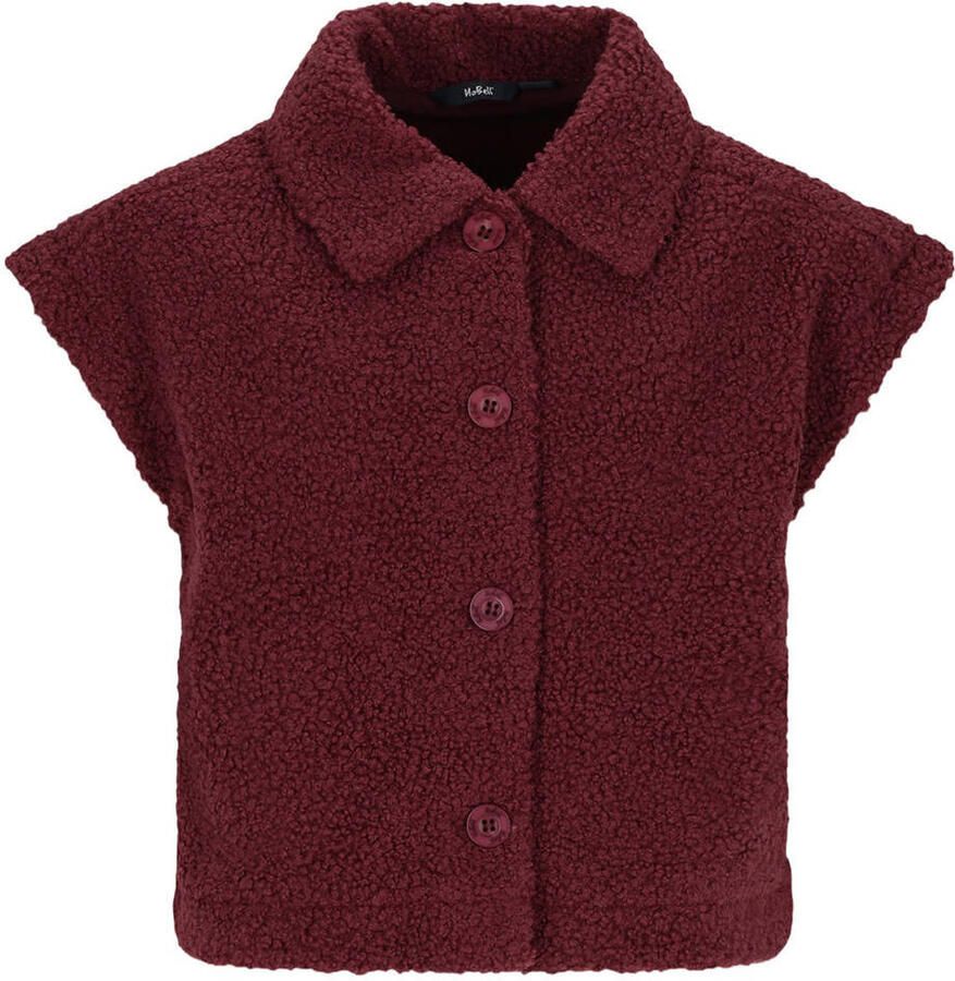 NoBell teddy gebreid vest donkerrood