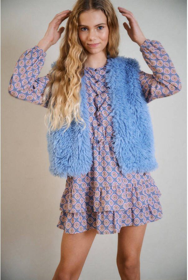 NoBell teddy gilet blauw