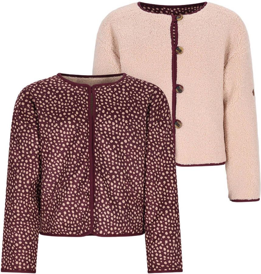 NoBell teddy jas met print donkerrood