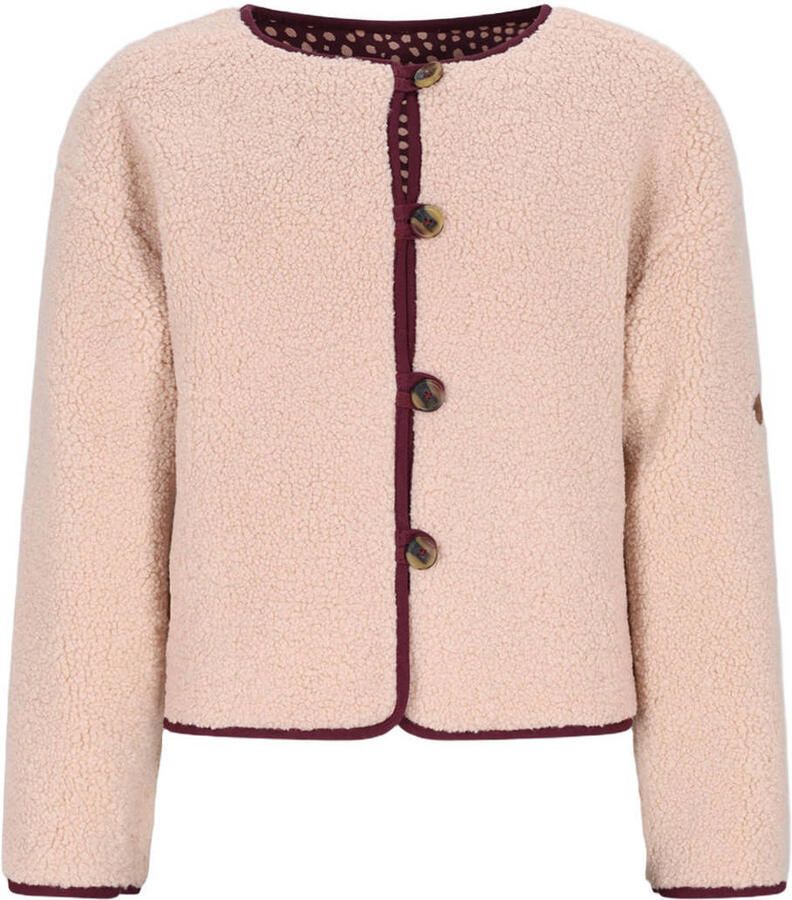 NoBell teddy jas met print donkerrood - Foto 2