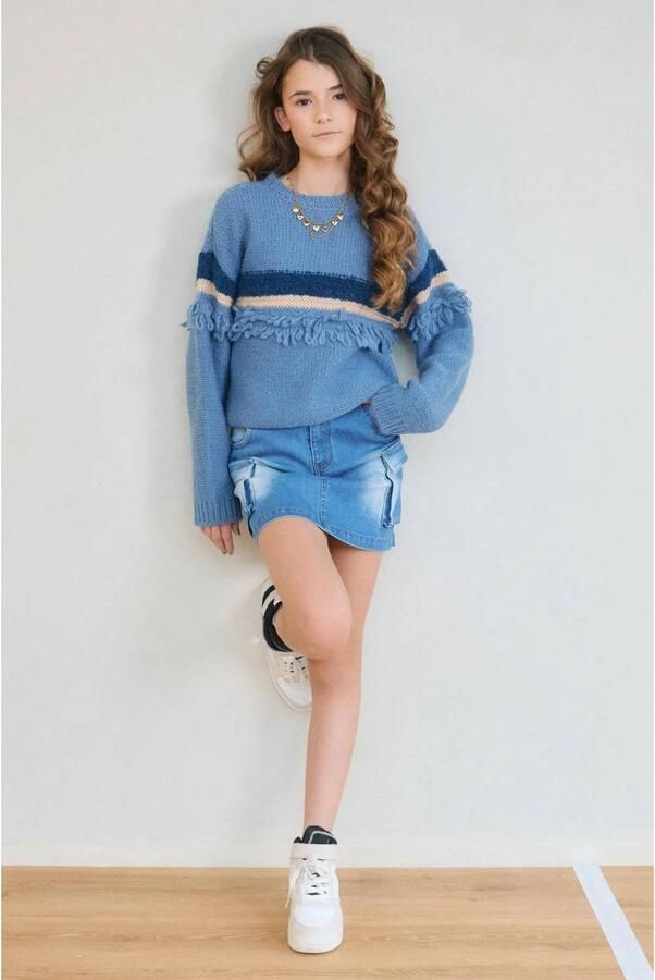 NoBell trui blauw gebreid