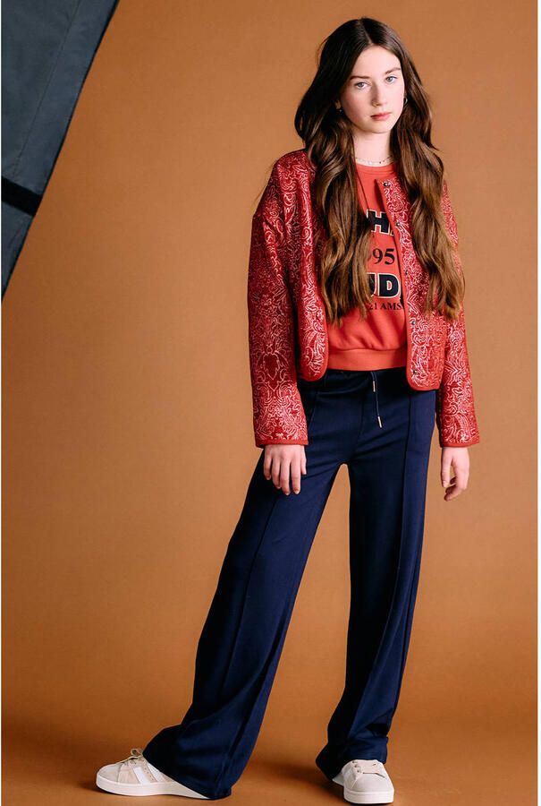 NoBell wide leg casual broek donkerblauw Meisjes Rayon Effen - Foto 2