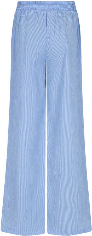 NoBell wide leg gestreepte casual broek lichtblauw - Foto 3