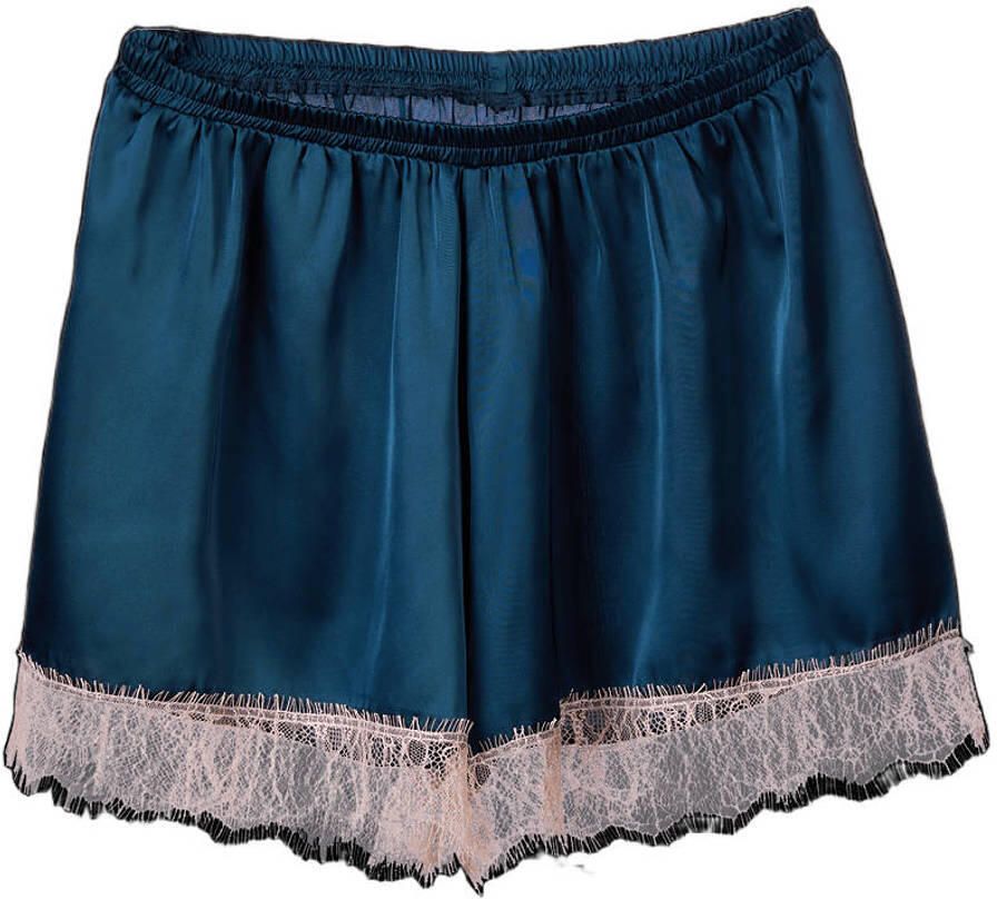 Noblesse Oblige zijden pyjamashort blauw