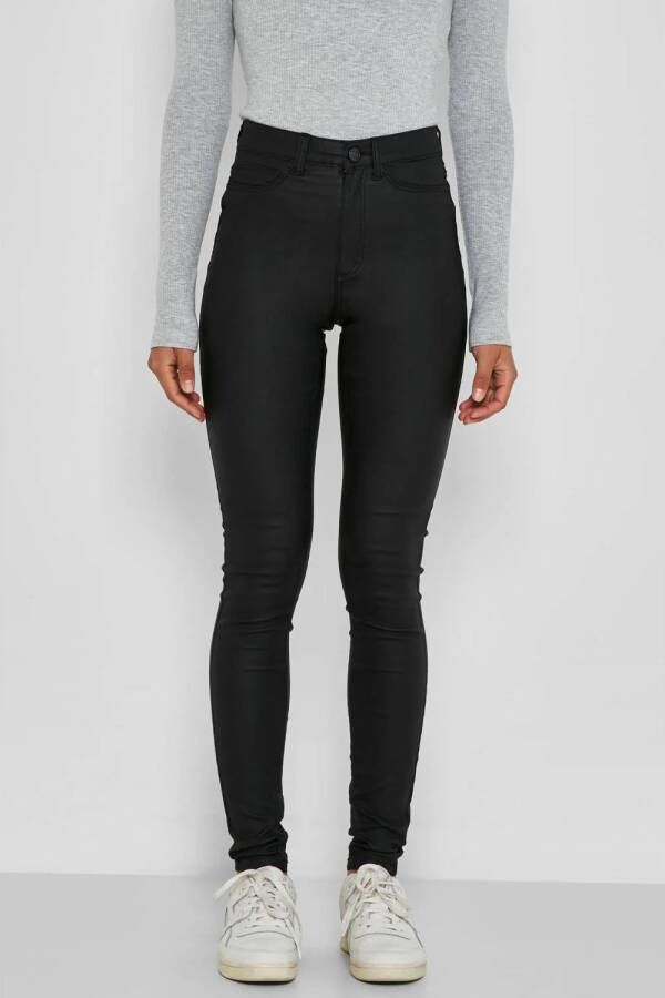 Noisy may Imitatieleren broek NMCALLIE HW SKINNY COATED PANTS NOOS