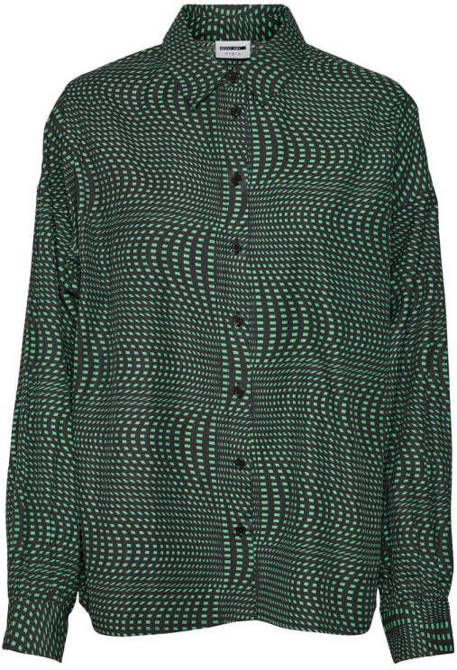 NOISY MAY Curve blouse met grafische print groen
