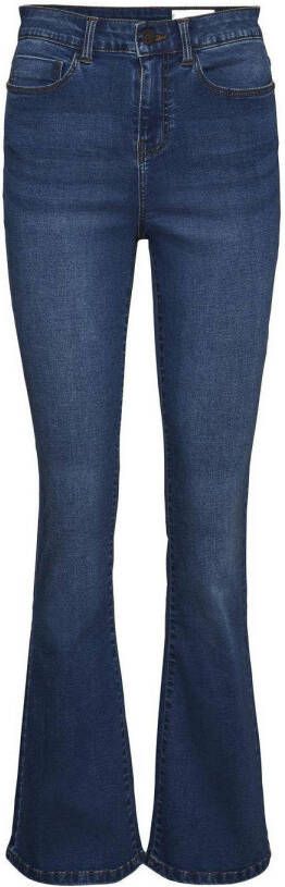 NOISY MAY Curve high waist flared jeans NMSALLIE donkerblauw