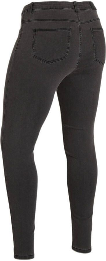 NOISY MAY Curve high waist skinny fit jeans NMCALLIE grey denim