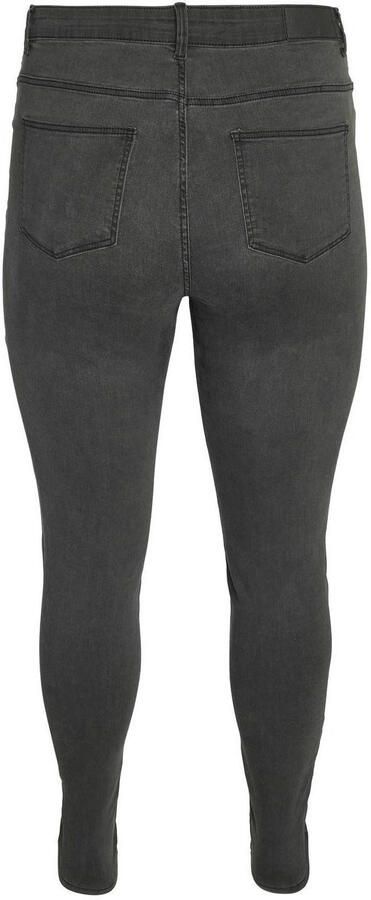 NOISY MAY Curve high waist skinny fit jeans NMCALLIE grey denim - Foto 3