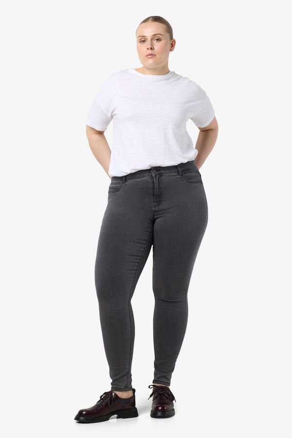 NOISY MAY Curve high waist skinny fit jeans NMCALLIE grey denim - Foto 2