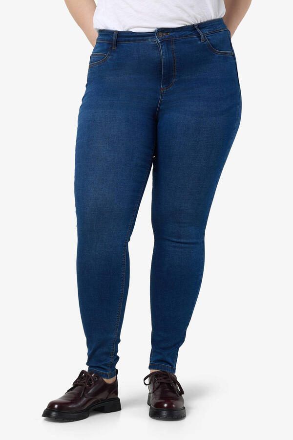 NOISY MAY Curve high waist skinny fit jeans NMCALLIE medium blue denim - Foto 2