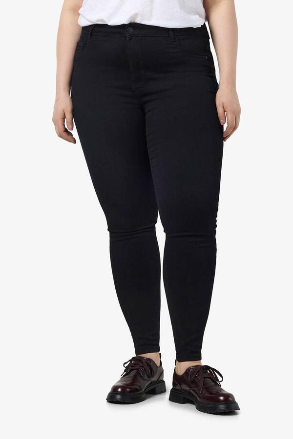 NOISY MAY Curve high waist skinny fit jeans NMCALLIE zwart